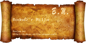 Bodnár Milla névjegykártya