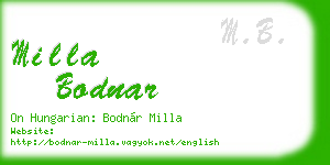 milla bodnar business card